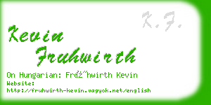 kevin fruhwirth business card